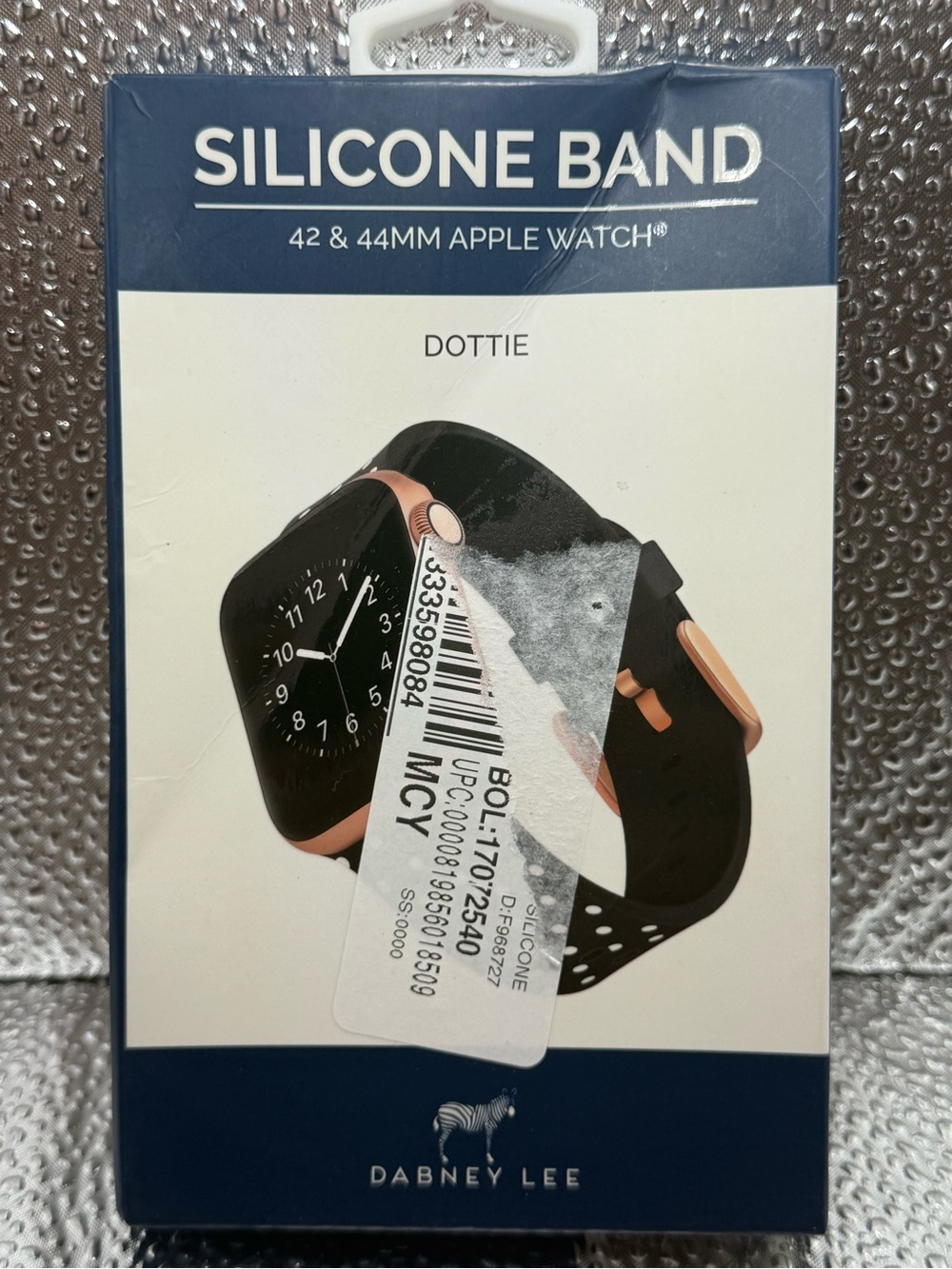 NEW SILICONE BAND FOR 42 & 40MM APPLE WATCH BLACK GOLD polka Dots Casual Modern